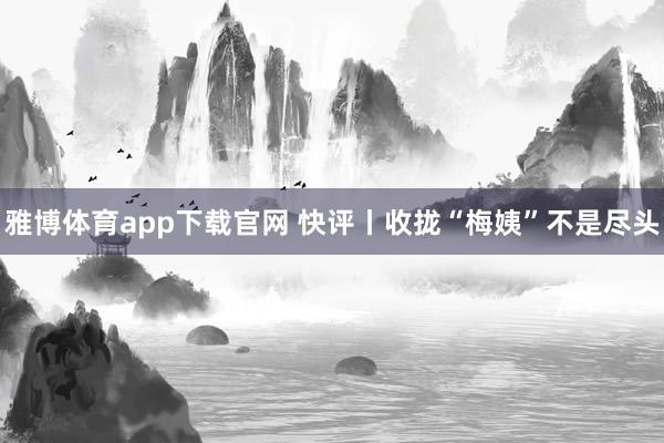 雅博体育app下载官网 快评丨收拢“梅姨”不是尽头