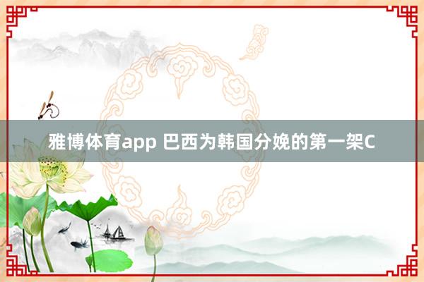 雅博体育app 巴西为韩国分娩的第一架C
