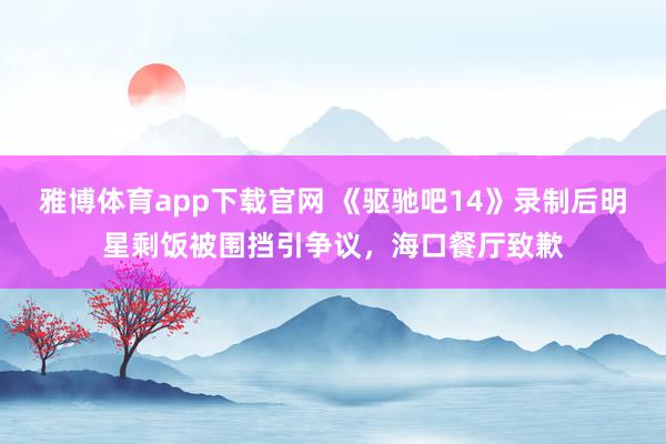 雅博体育app下载官网 《驱驰吧14》录制后明星剩饭被围挡引争议，海口餐厅致歉