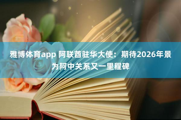 雅博体育app 阿联酋驻华大使：期待2026年景为阿中关系又一里程碑
