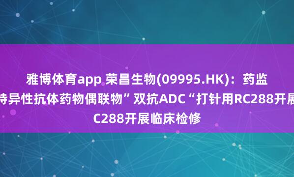 雅博体育app 荣昌生物(09995.HK)：药监局批准双特异性抗体药物偶联物”双抗ADC“打针用RC288开展临床检修