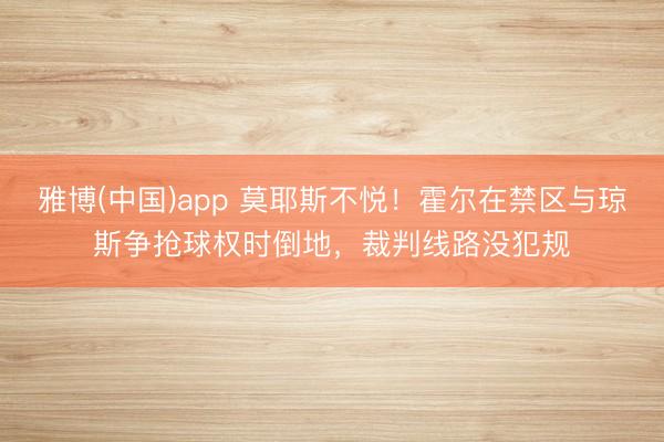 雅博(中国)app 莫耶斯不悦！霍尔在禁区与琼斯争抢球权时倒地，裁判线路没犯规