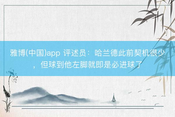 雅博(中国)app 评述员：哈兰德此前契机很少，但球到他左脚就即是必进球了