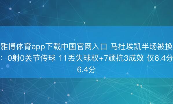 雅博体育app下载中国官网入口 马杜埃凯半场被换：0射0关节传球 11丢失球权+7顽抗3成效 仅6.4分