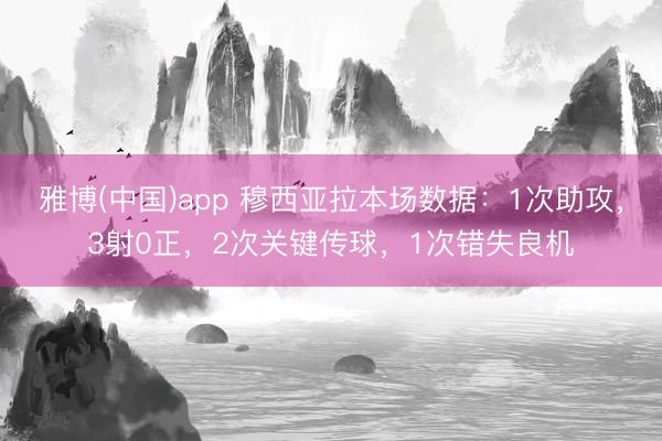 雅博(中国)app 穆西亚拉本场数据：1次助攻，3射0正，2次关键传球，<a href=