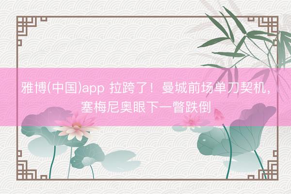 雅博(中国)app 拉跨了！曼城前场单刀契机，塞梅尼奥眼下一瞥跌倒