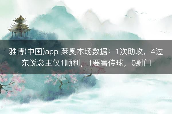 雅博(中国)app 莱奥本场数据：1次助攻，4过东说念主仅1顺利，1要害传球，<a href=