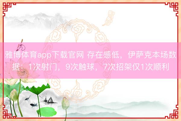 雅博体育app下载官网 存在感低，伊萨克本场数据：1次射门，9次触球，<a href=