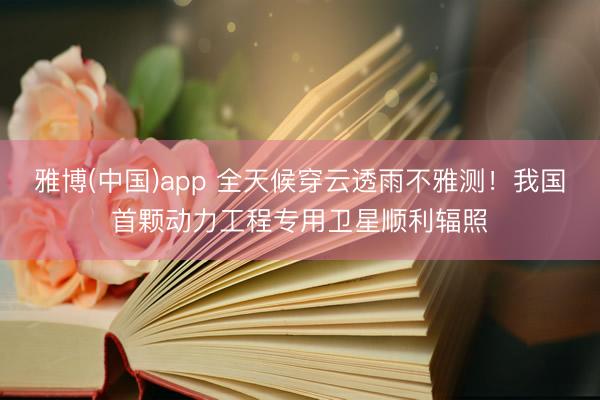雅博(中国)app 全天候穿云透雨不雅测！我国首颗动力工程专用卫星顺利辐照