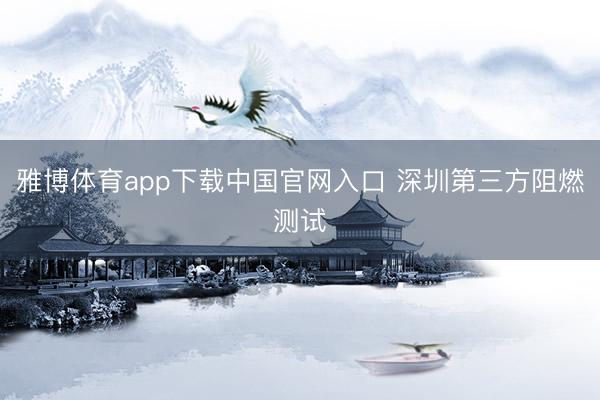 雅博体育app下载中国官网入口 深圳第三方阻燃测试