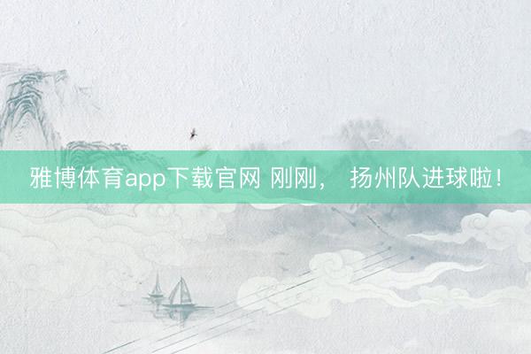 雅博体育app下载官网 刚刚， 扬州队进球啦！