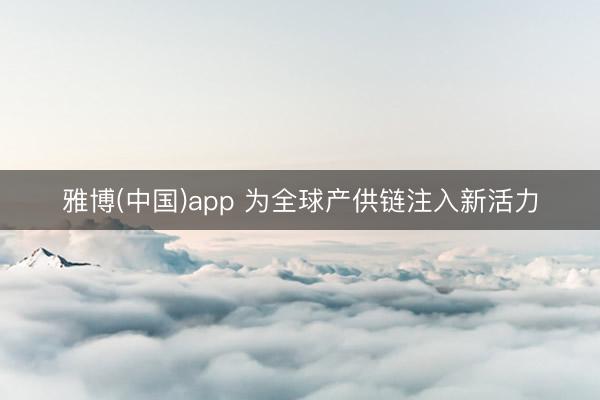 雅博(中国)app 为全球产供链注入新活力