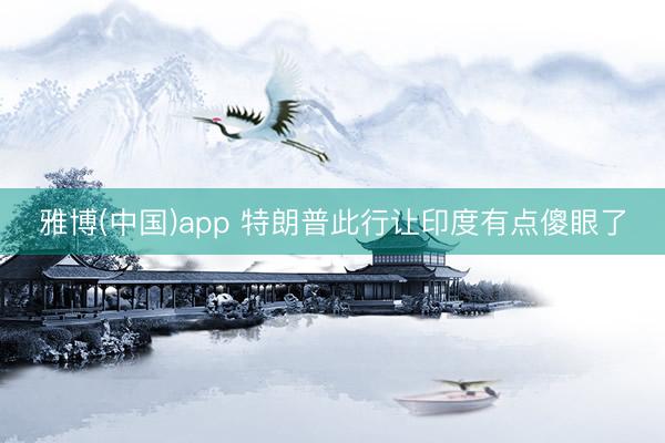 雅博(中国)app 特朗普此行让印度有点傻眼了