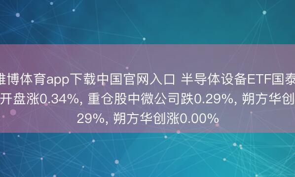 雅博体育app下载中国官网入口 半导体设备ETF国泰(159516)开盘涨0.34%， 重仓股中微公司跌0.29%， 朔方华创涨0.00%