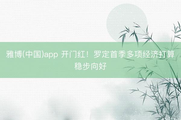 雅博(中国)app 开门红！罗定首季多项经济打算稳步向好